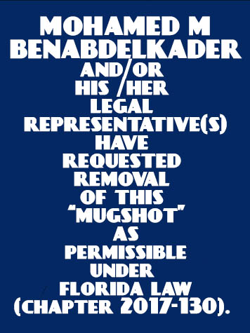  MOHAMED M BENABDELKADER Mugshot / County Arrests / Orange County Arrests