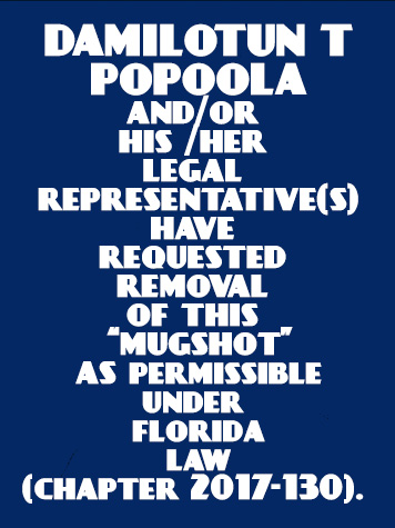  DAMILOTUN T POPOOLA Mugshot / County Arrests / Orange County Arrests