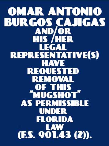  OMAR ANTONIO BURGOS CAJIGAS Mugshot / County Arrests / Orange County Arrests