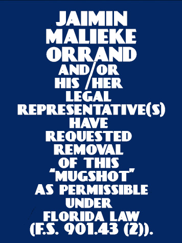  JAIMIN MALIEKE ORRAND Mugshot / County Arrests / Orange County Arrests