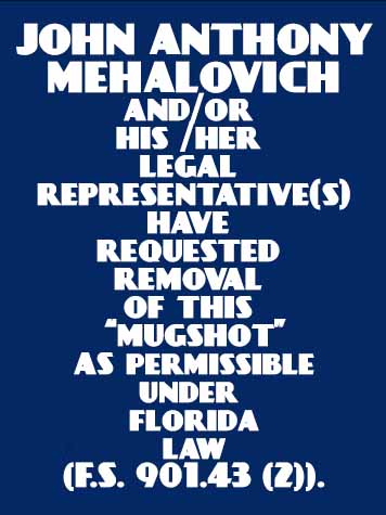  JOHN ANTHONY MEHALOVICH Mugshot / County Arrests / Orange County Arrests