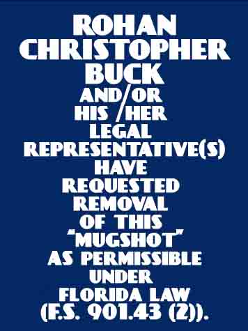  ROHAN CHRISTOPHER BUCK Mugshot / County Arrests / Orange County Arrests