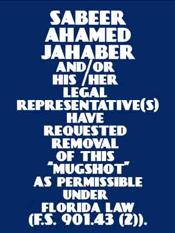  SABEER AHAMED JAHABER Mugshot / County Arrests / Orange County Arrests