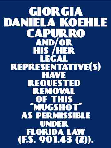  GIORGIA DANIELA KOEHLE CAPURRO Mugshot / County Arrests / Orange County Arrests